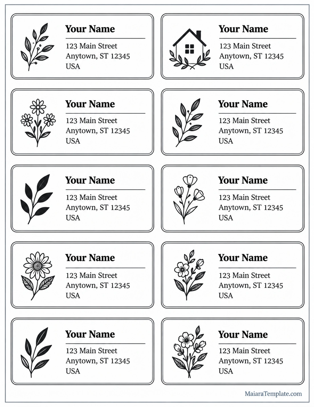 Address Label Template Address Label Template