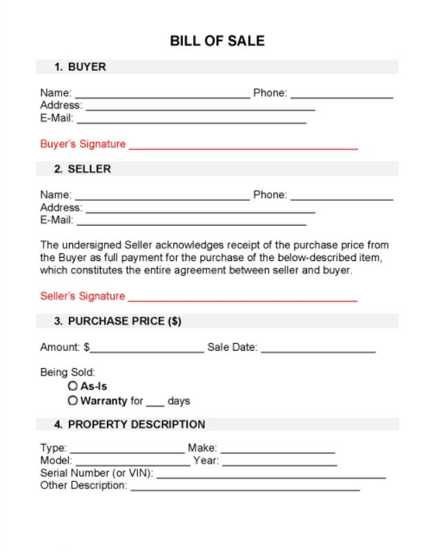 Bill of Sale for Car Template Example Bill of Sale for Car Template Example