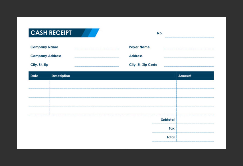 Cash Receipt Template Sample Cash Receipt Template Sample