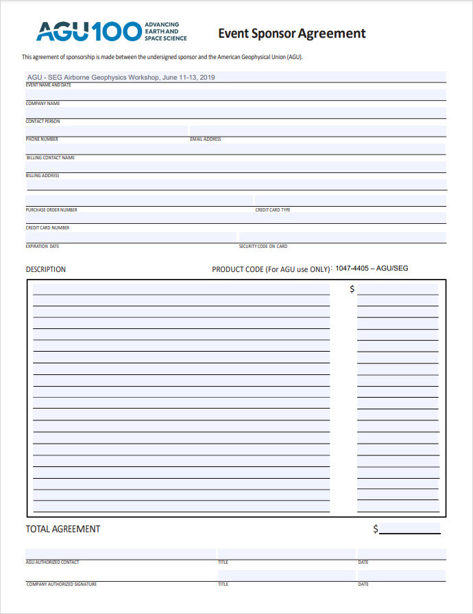 Event Sponsor Agreement Template Event Sponsor Agreement Template