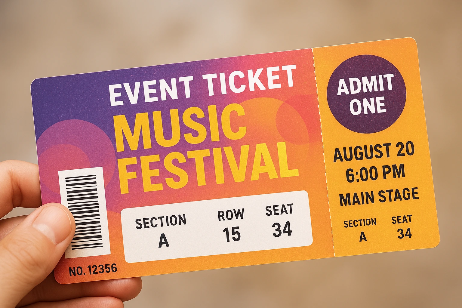 Event Ticket Template Simple Event Ticket Template Word