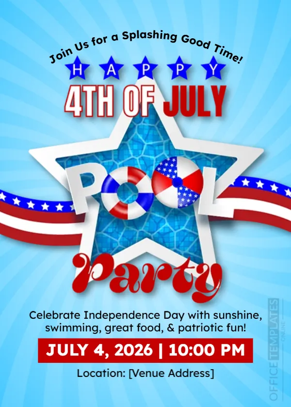 Example Pool Party Invitation Template Example Pool Party Invitation Template