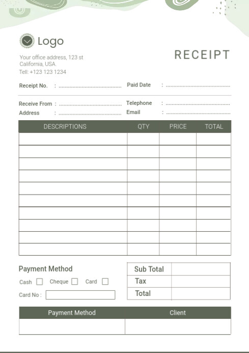 Example Receipt Book Template Example Receipt Book Template