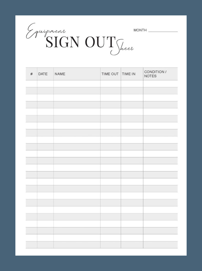 Example Sign-in Sign-out Sheet Template Example Sign-in Sign-out Sheet Template
