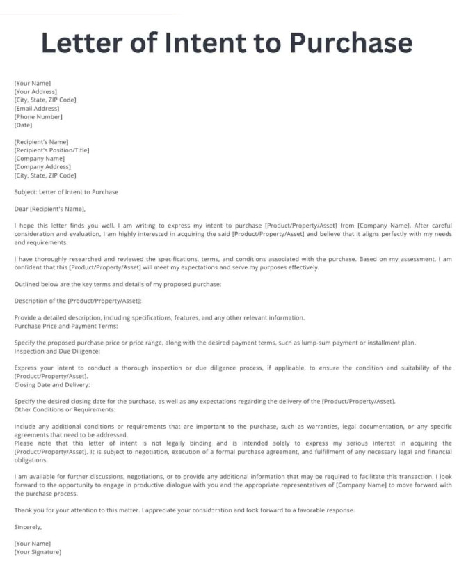 Example of Letter of Intent to Purchase a Business Example of Letter of Intent to Purchase a Business