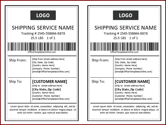 Example of Mailing Label Template