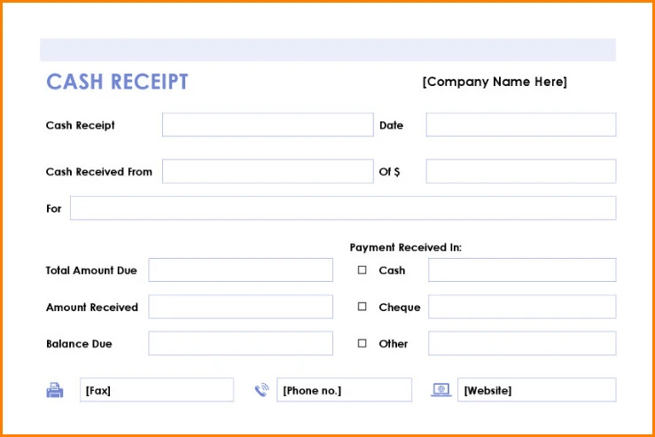 Example of Money Receipt Template