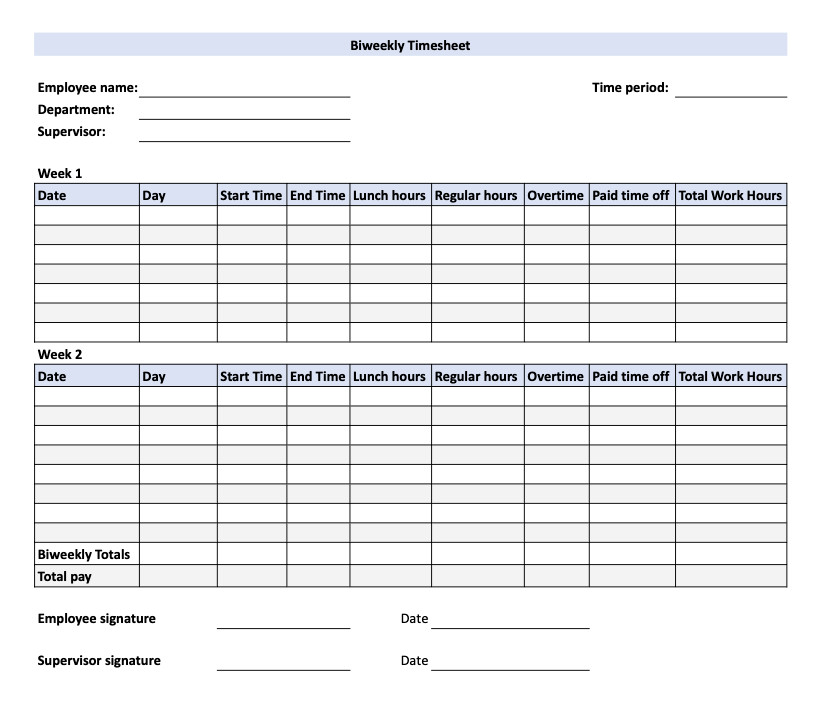Example of Semi Monthly Timesheet Template Example of Semi Monthly Timesheet Template