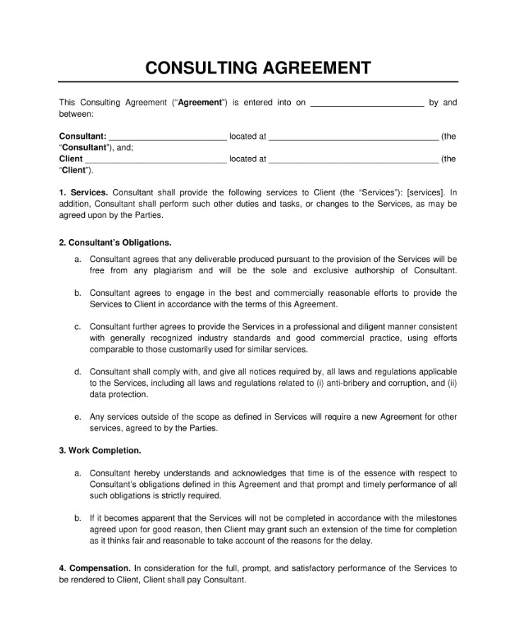 Example of Short Consulting Agreement Template Example of Short Consulting Agreement Template