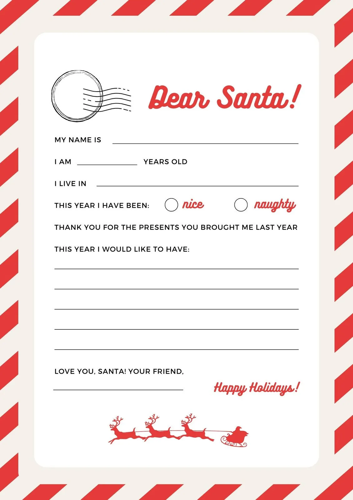 Father Christmas Letter Template Father Christmas Letter Template Word