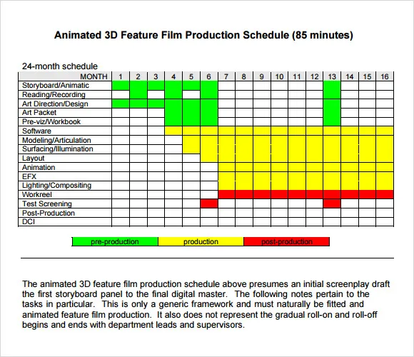 Filming Schedule Template Simple Filming Schedule Template