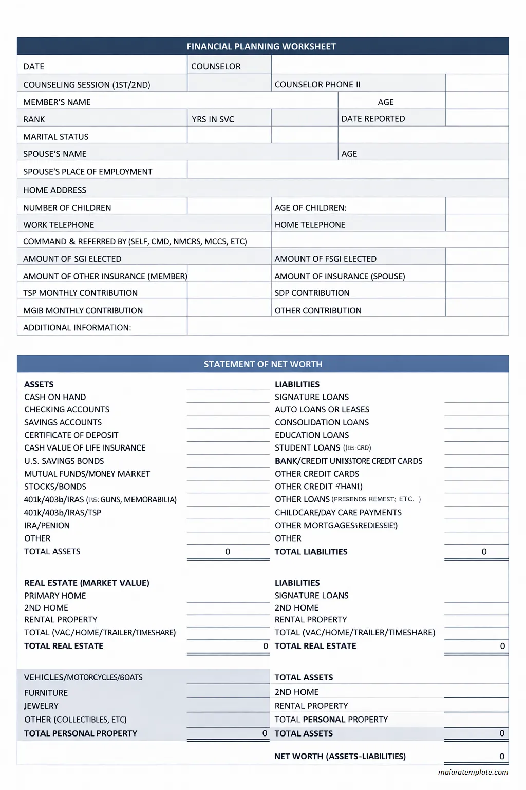 Financial Planning Template Free Financial Planning Template Excel