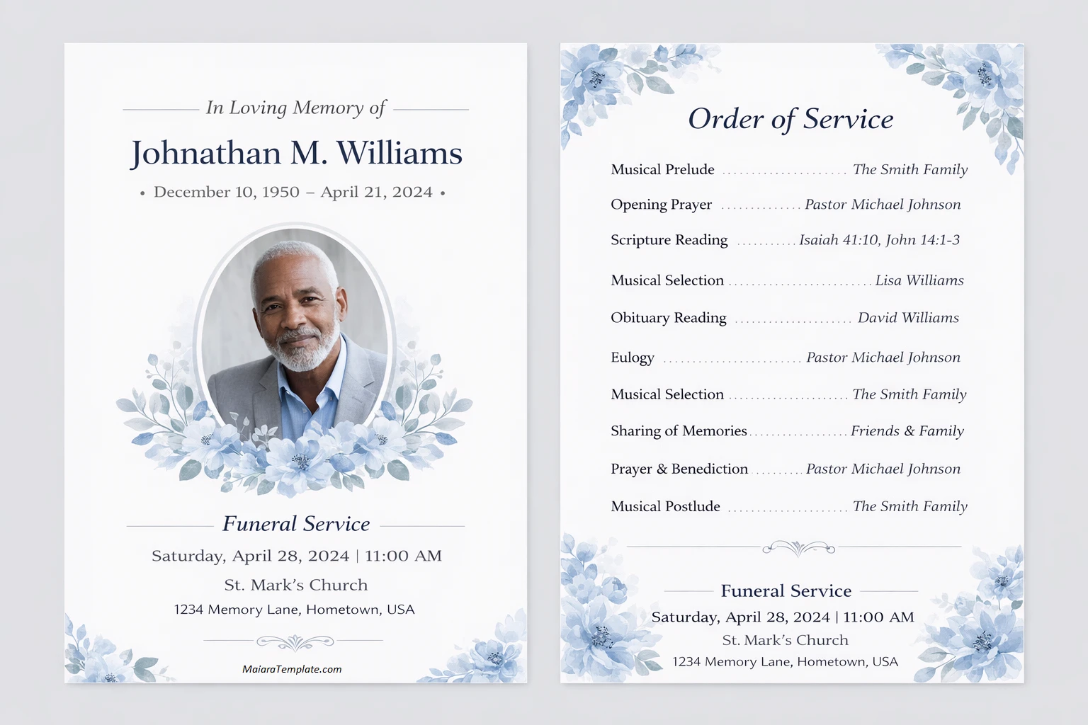 Funeral Program Template Simple Funeral Program Template Word