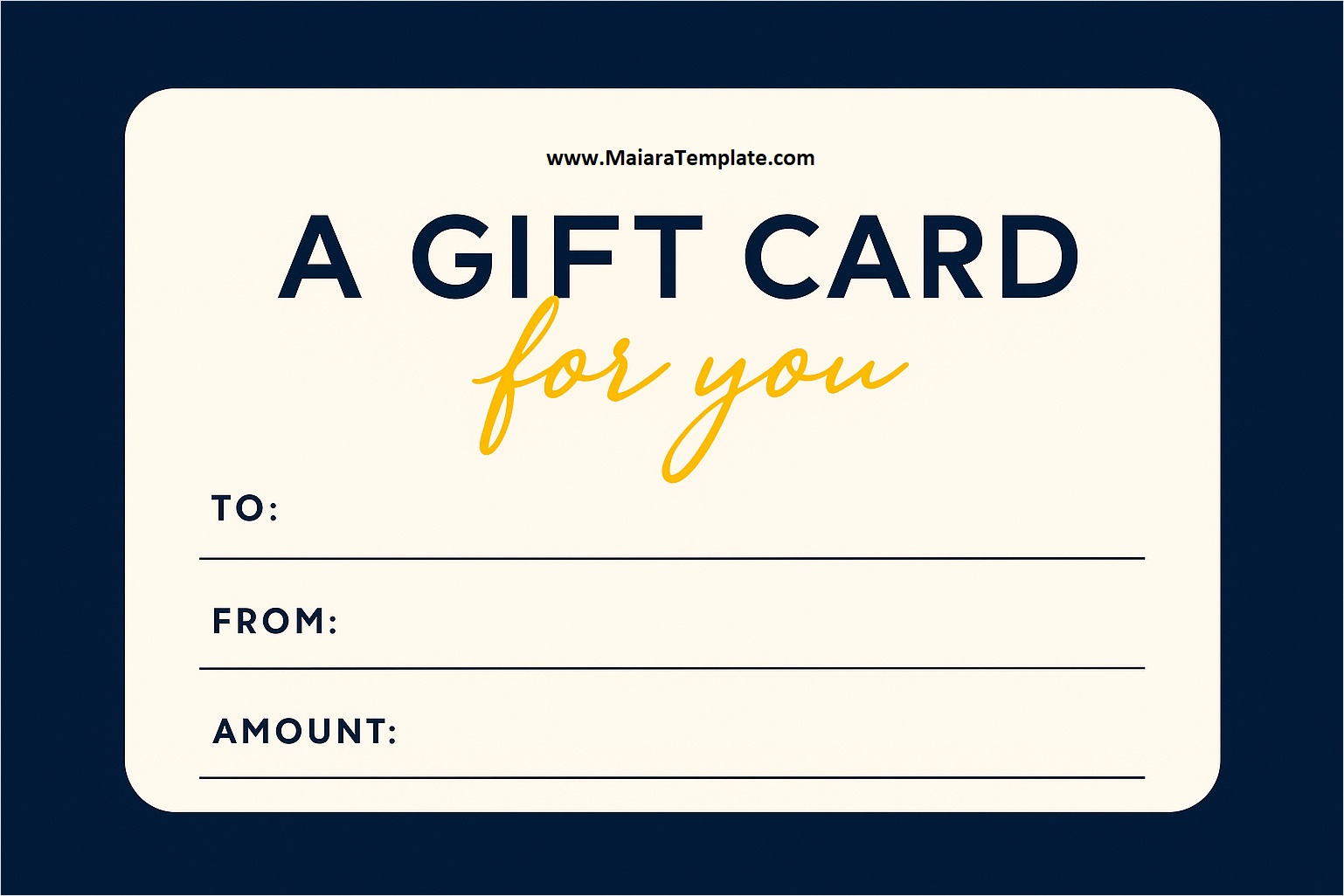 Gift Card Template Simple Gift Card Template