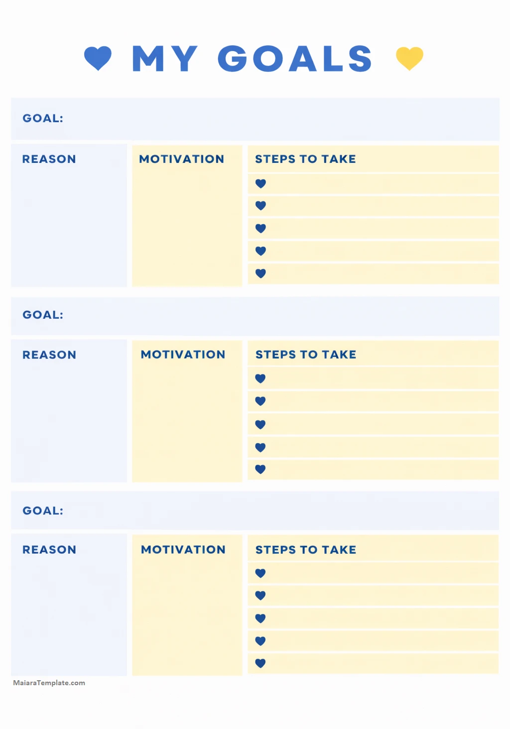 Simple Blank Goal Tracker Template