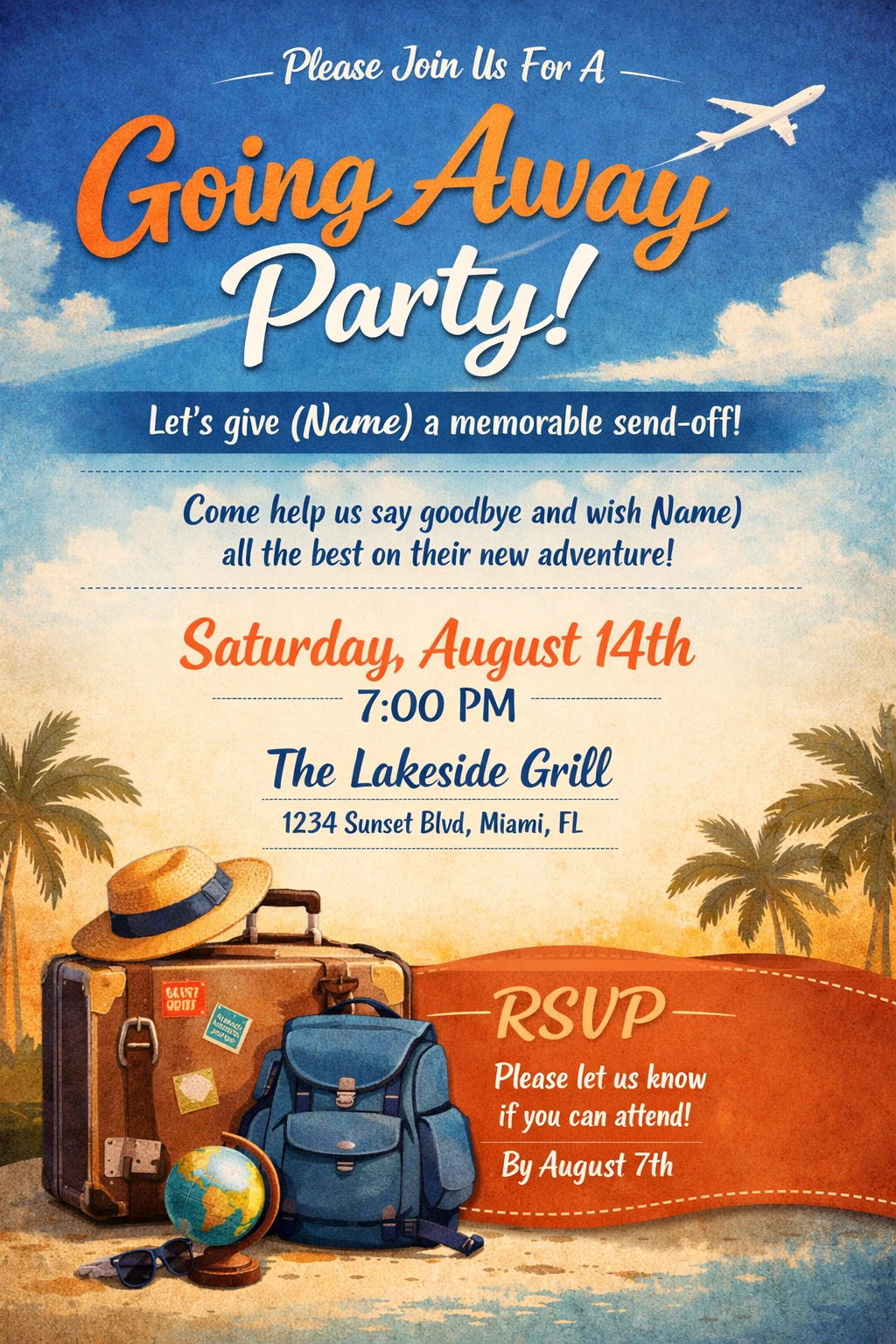 Going Away Party Invitation Template Going Away Party Invitation Template
