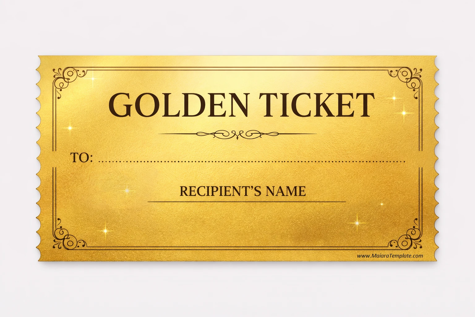 Simple Printable Golden Ticket Template