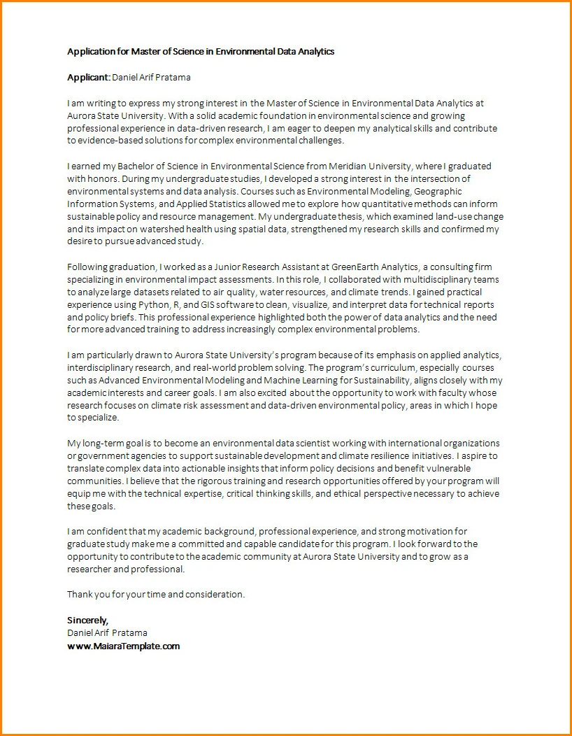 Graduate Letter of Intent Template Graduate Letter of Intent Template