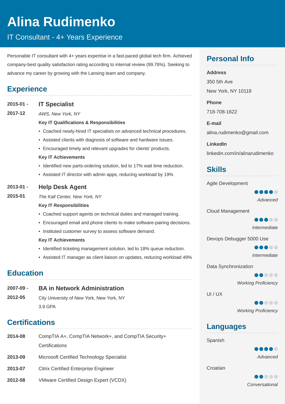 IT resume template reddit IT resume template reddit