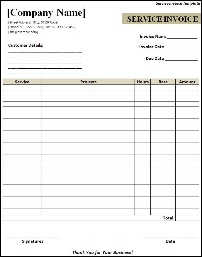 Itemized Invoice Template