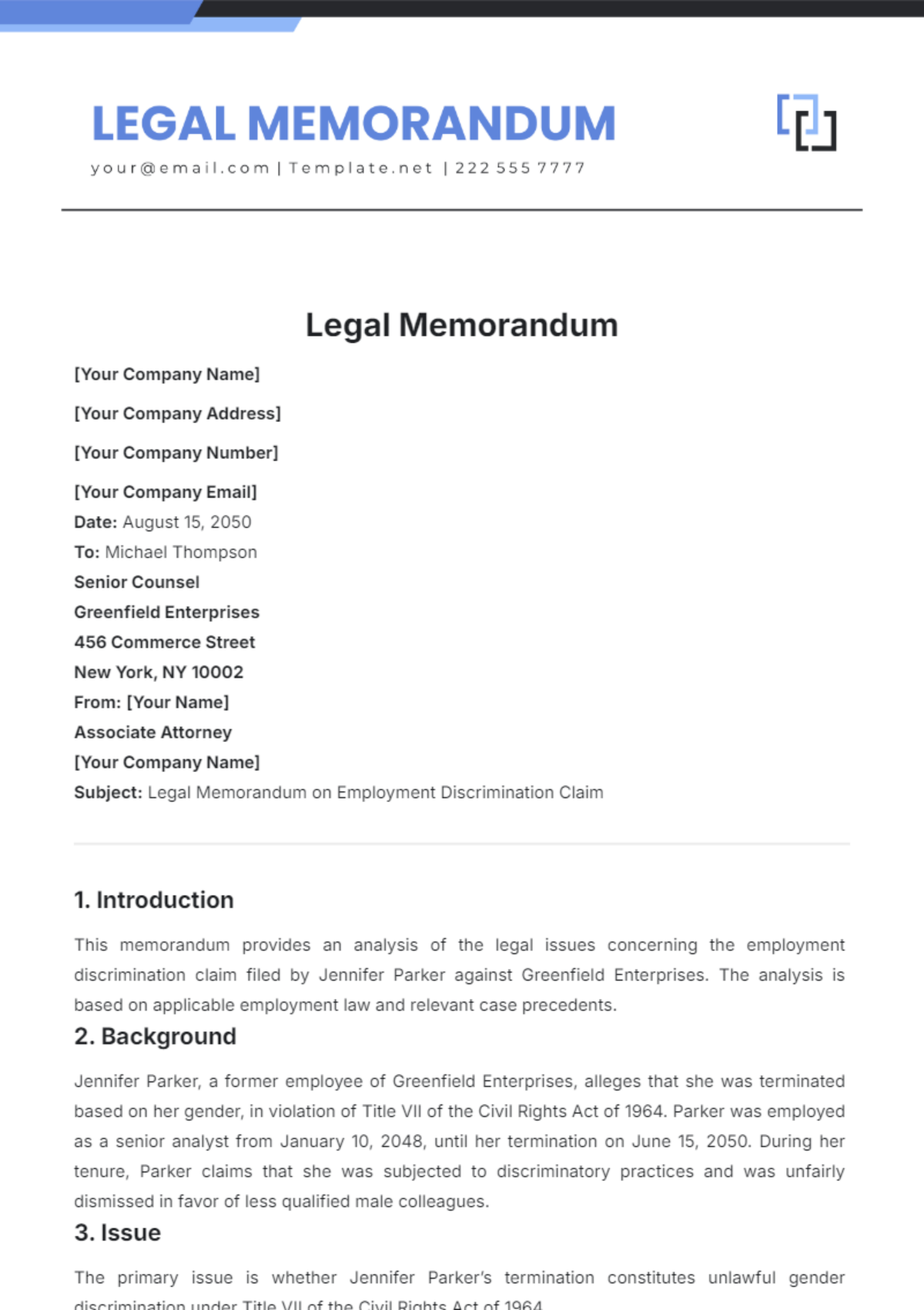 Legal Memo Template Legal Memo Template
