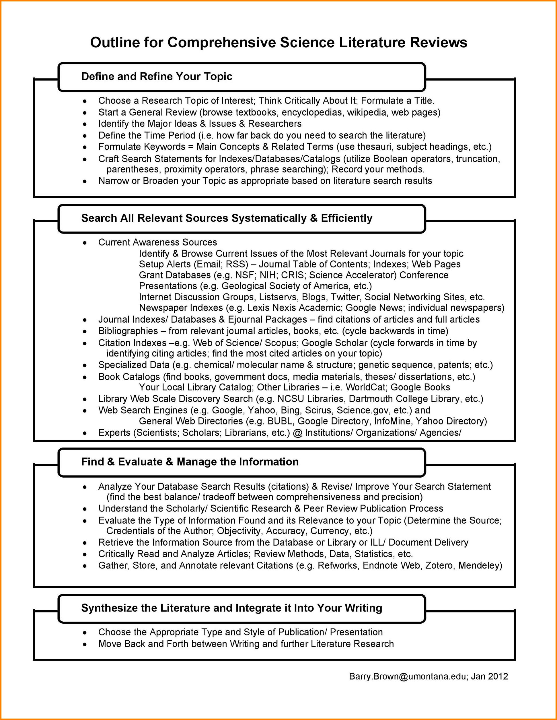 Literature Review Template Example