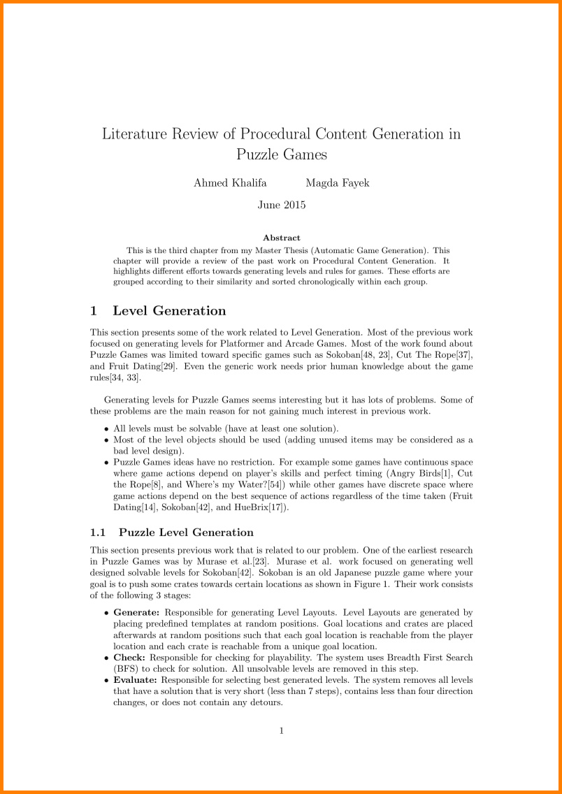 Literature Review Template