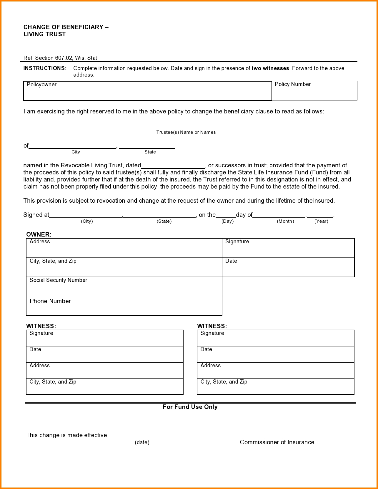 Living Trust Form Example Living Trust Form Example