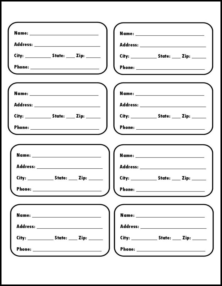 Luggage Tag Template Example