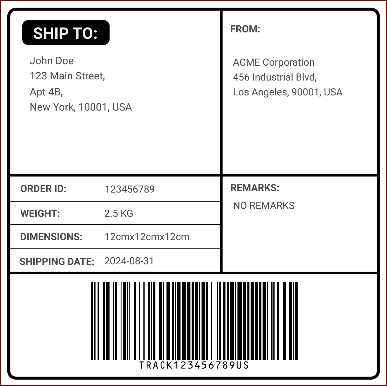 Mailing Label Template