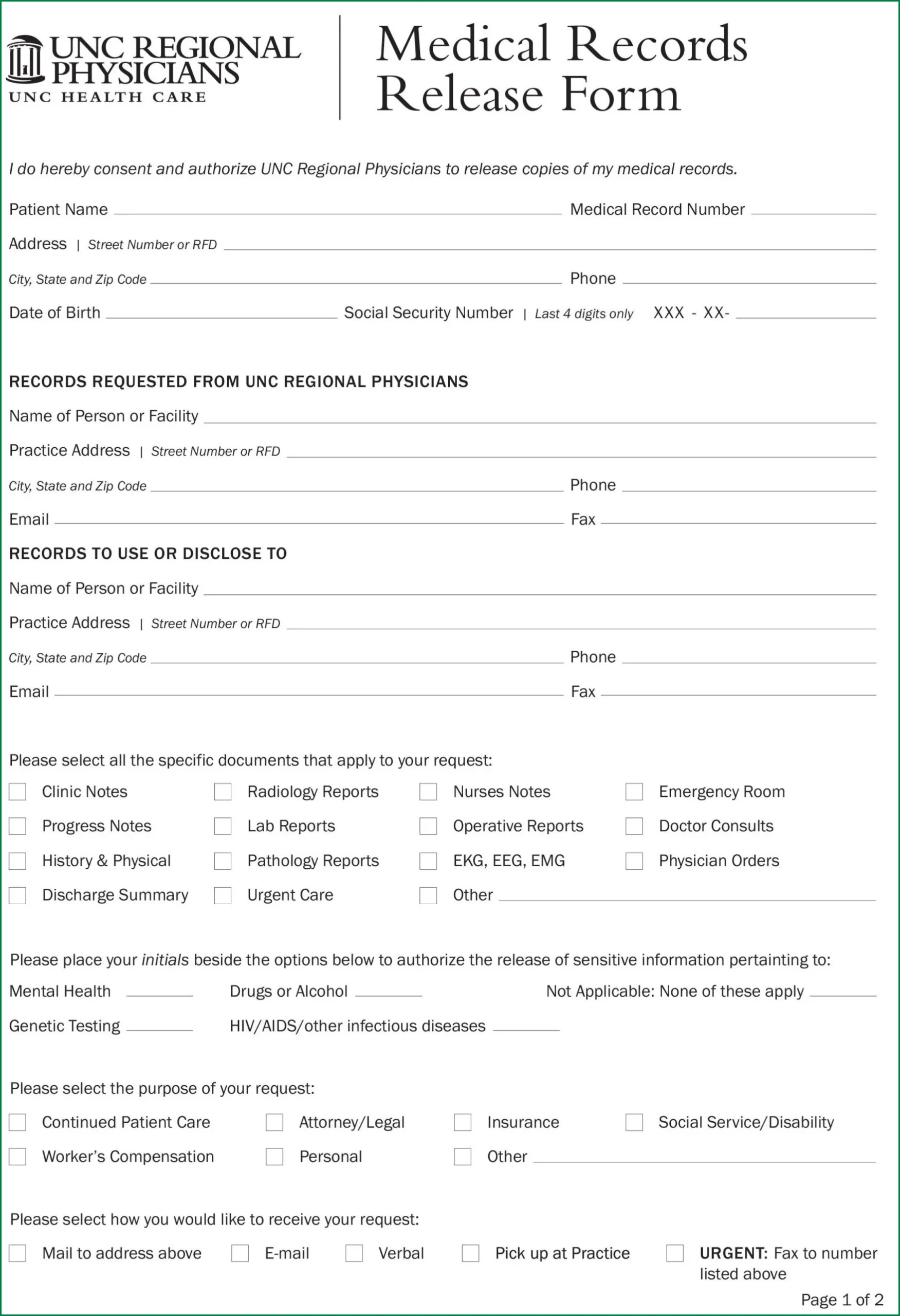 Medical Records Release Form