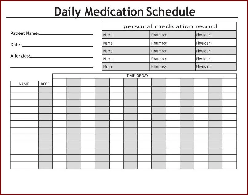 Medication Chart Template