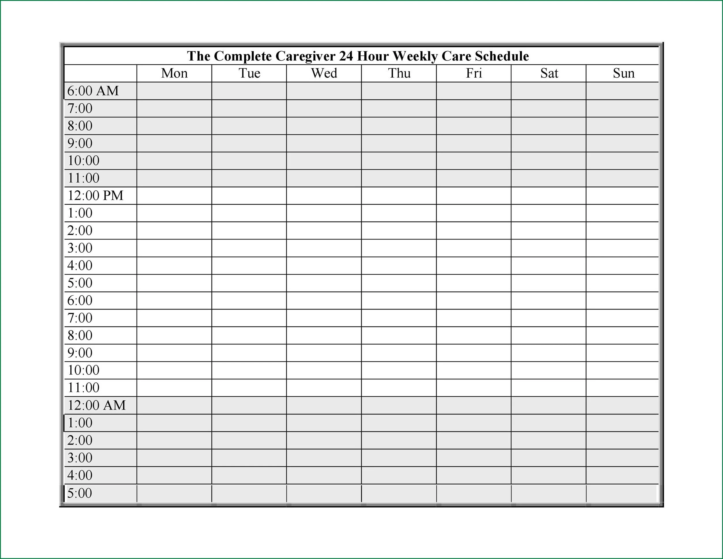 Medication Schedule Template Example