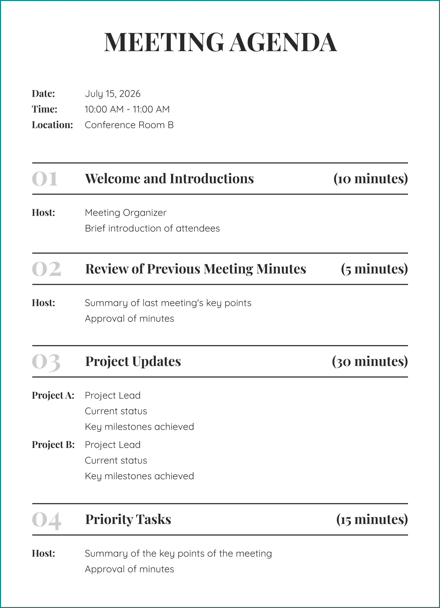 Meeting Agenda Template