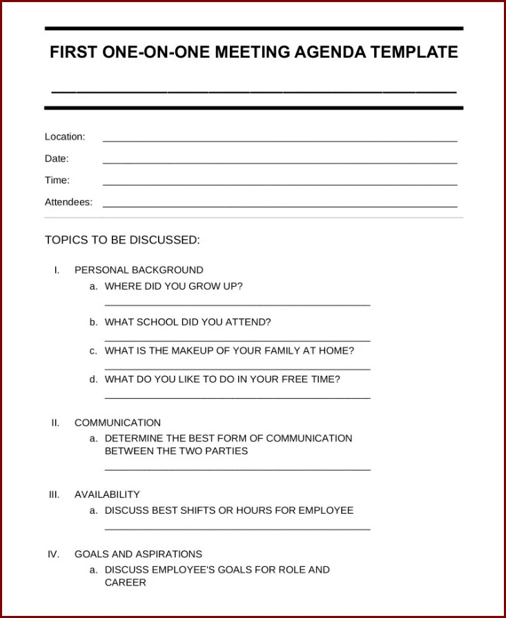 Meeting Schedule Template Sample