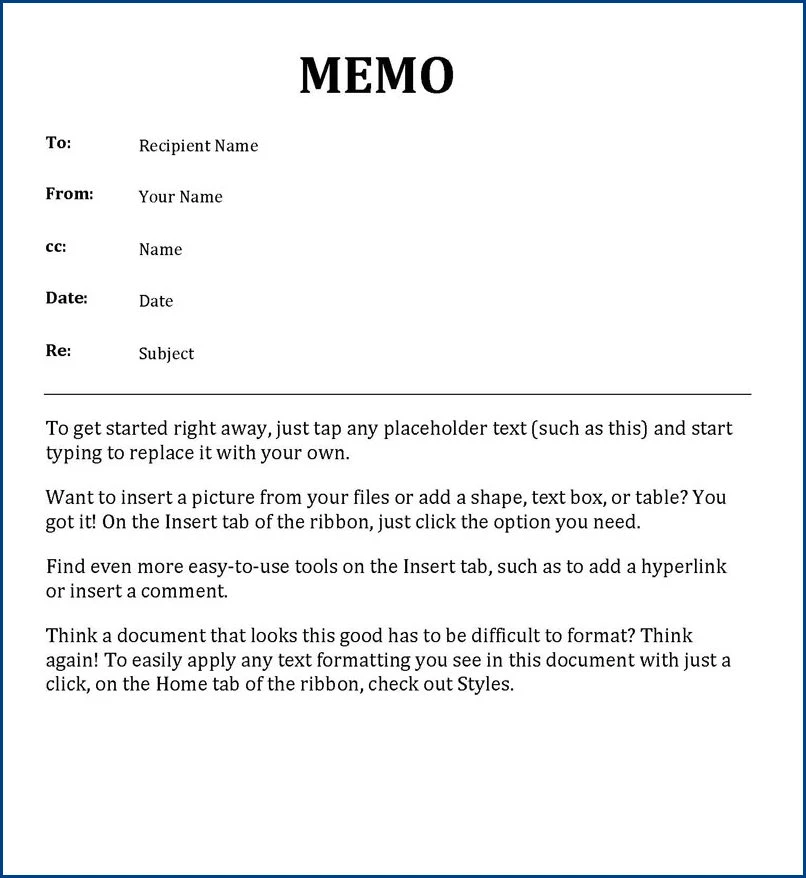 Memorandum Template