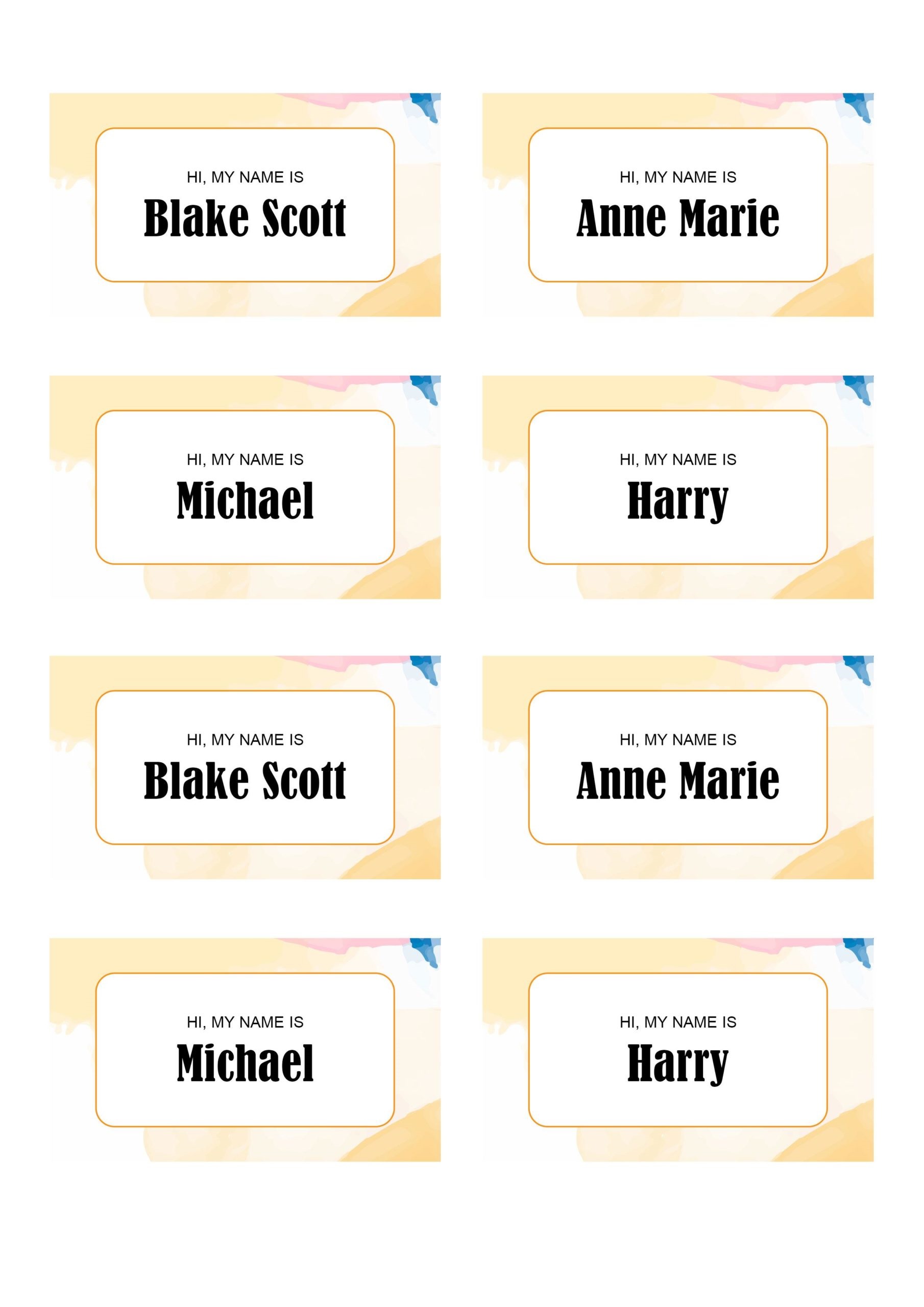 Name Tag Template Example Name Tag Template Example