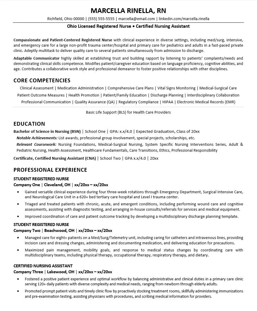 New Grad Nursing Resume Template New Grad Nursing Resume Template Word
