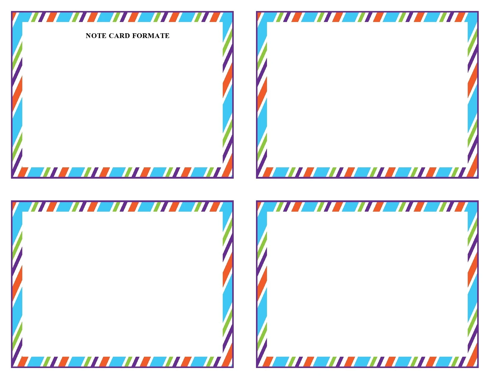 Simple Blank Note Card Template