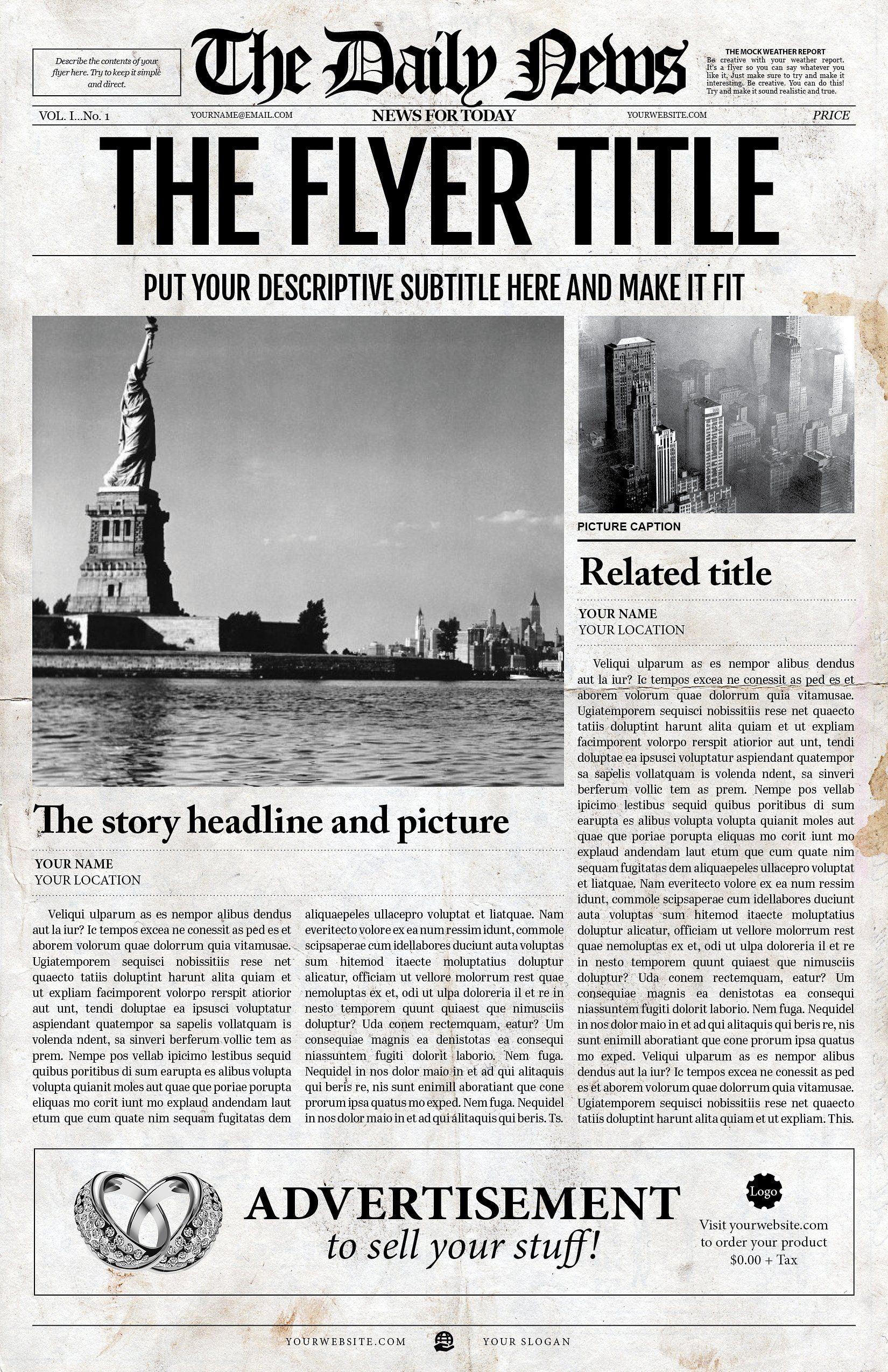 Old Newspaper Template Old Newspaper Template
