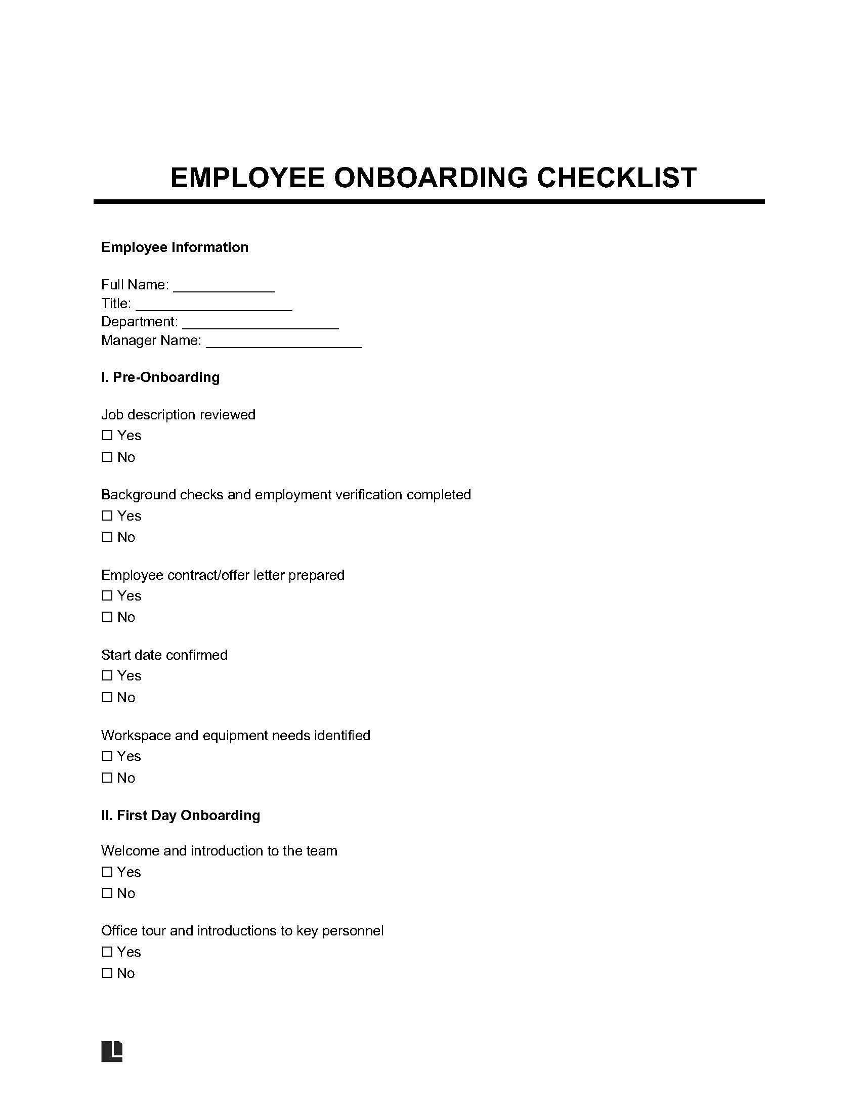 Onboarding Checklist Template Sample Onboarding Checklist Template Sample
