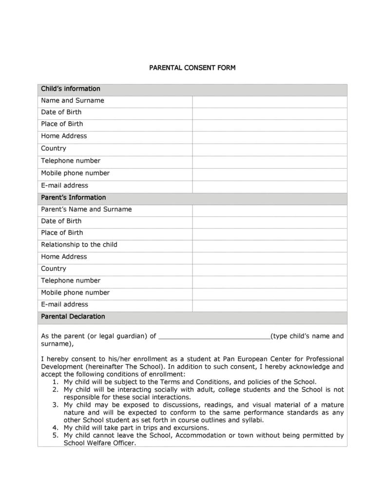 Parent Consent Form Parent Consent Form