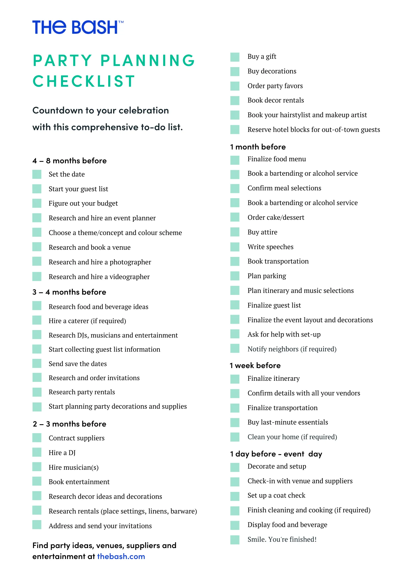 Party Planner Checklist Template Example Party Planner Checklist Template Example