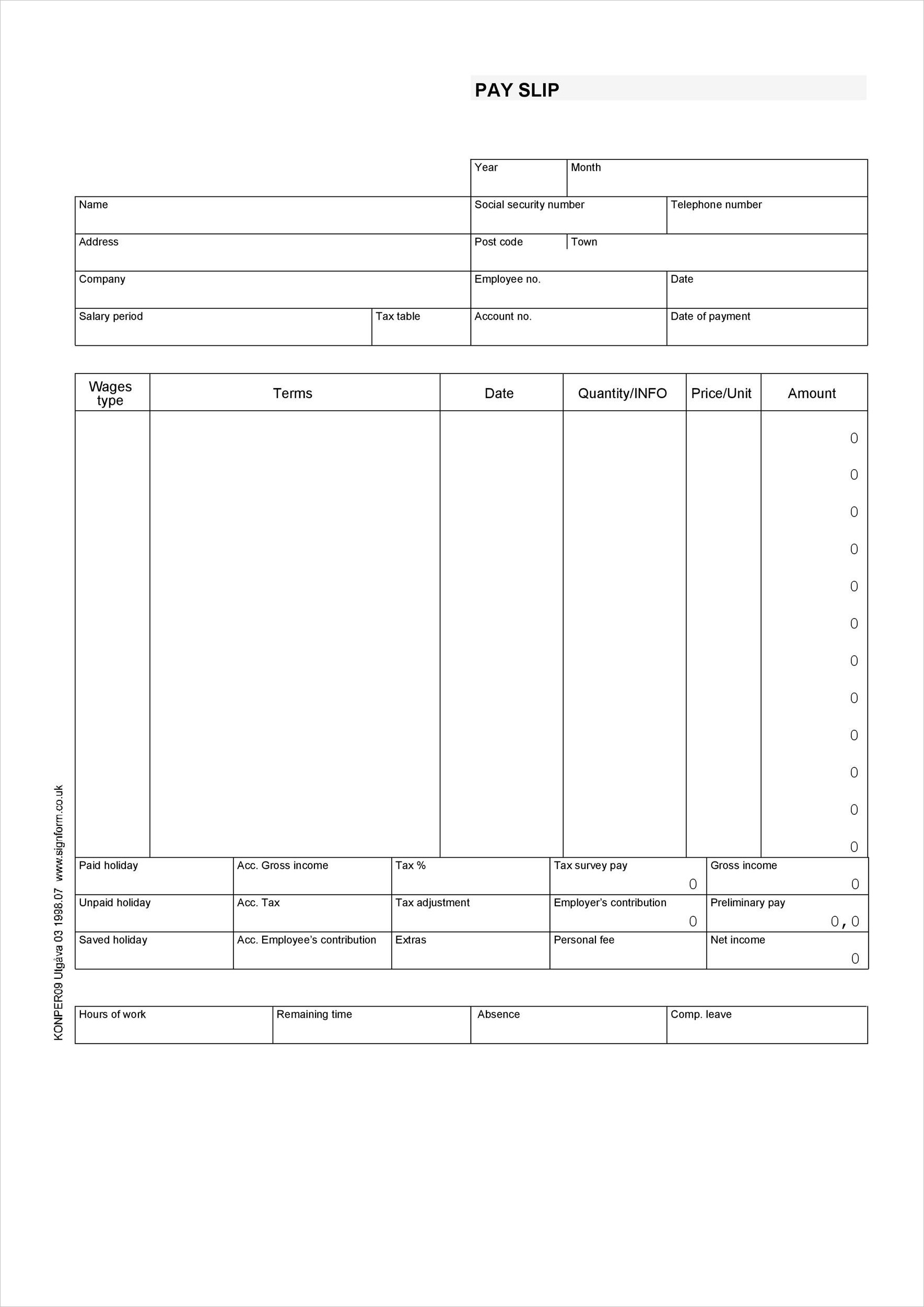Pay Stub Template Example Pay Stub Template Example