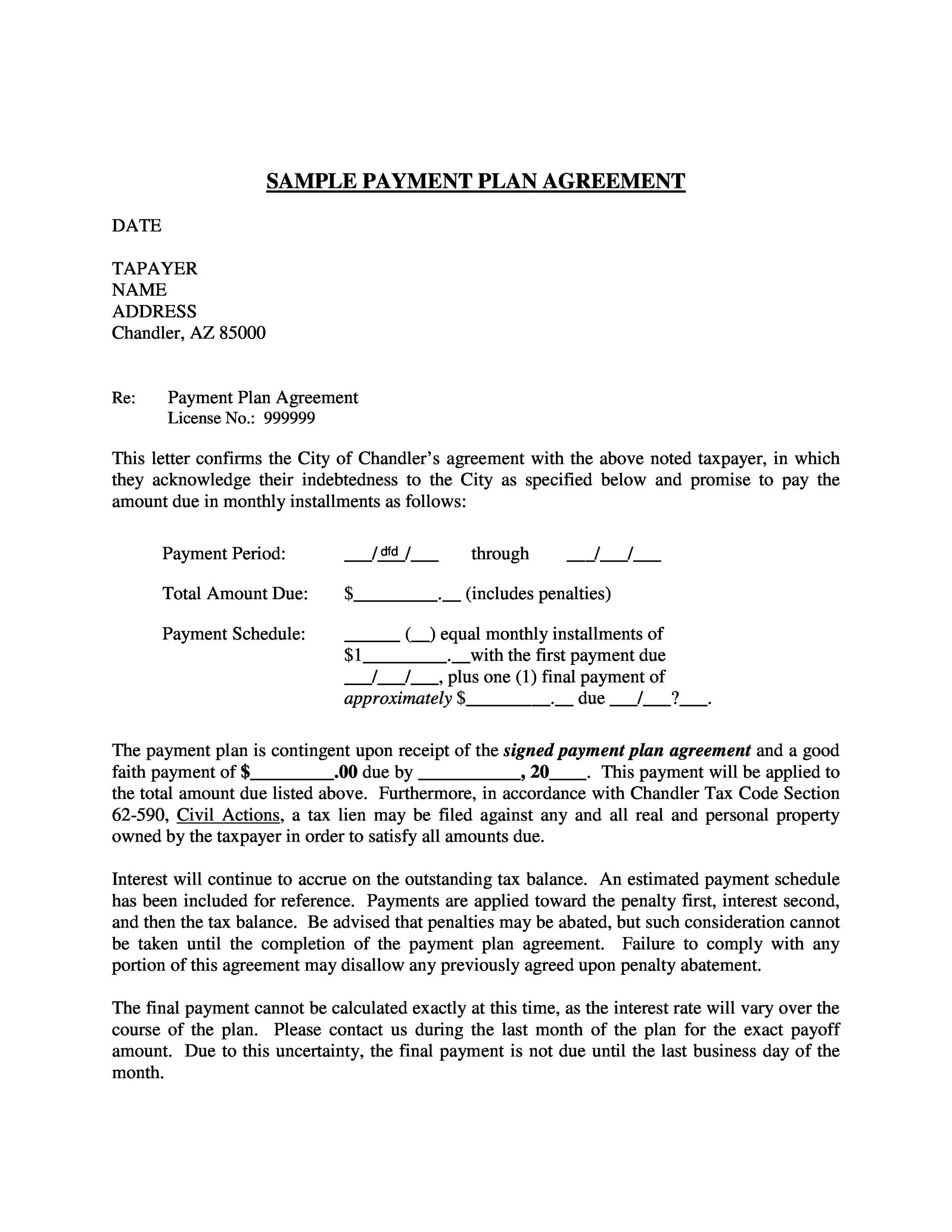 Payment Plan Agreement Template Example Payment Plan Agreement Template Example