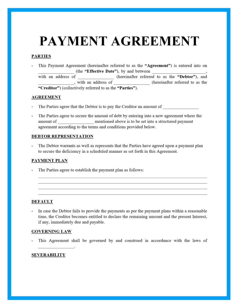 Payment Plan Agreement Template Sample Payment Plan Agreement Template Sample