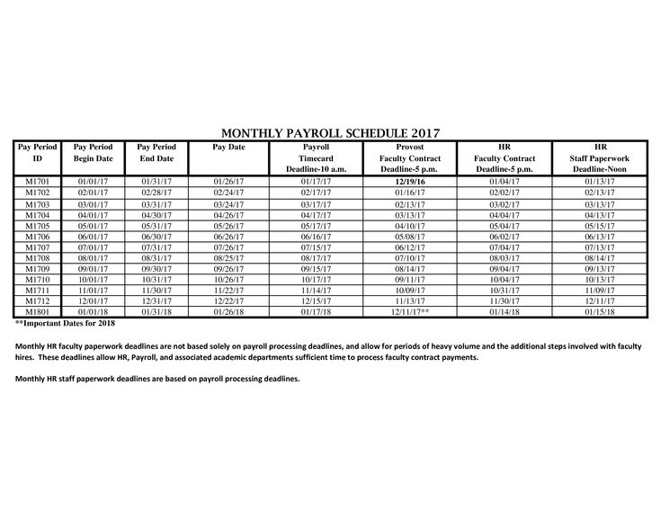 Payroll Schedule Template Example Payroll Schedule Template Example