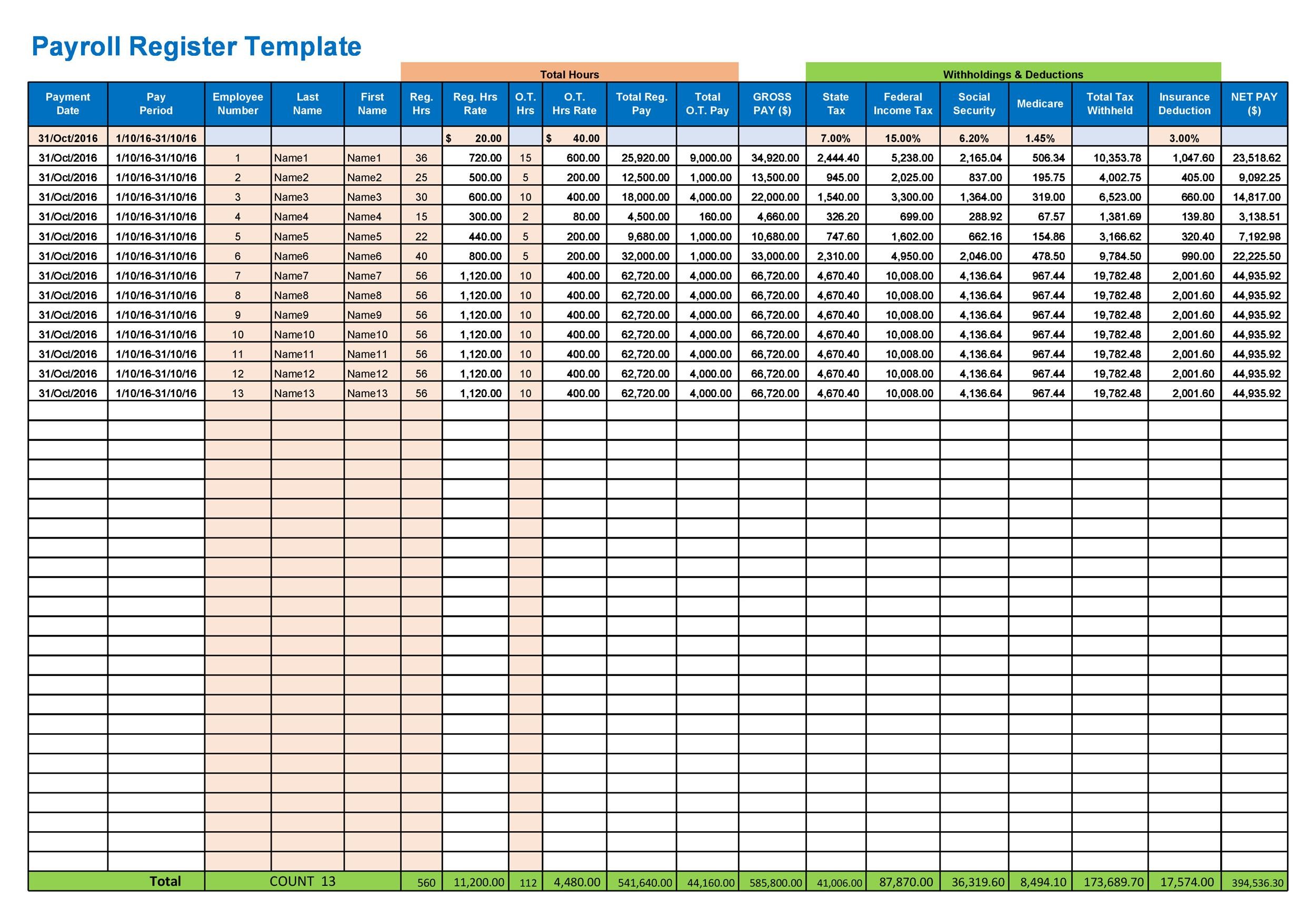 Payroll Schedule Template Payroll Schedule Template