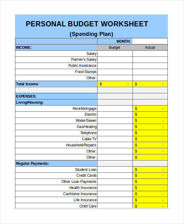 Personal Budget Template
