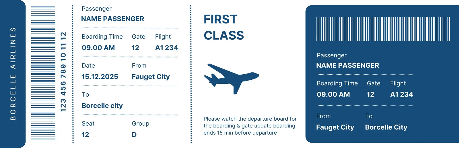 Plane Ticket Template Sample Plane Ticket Template Sample